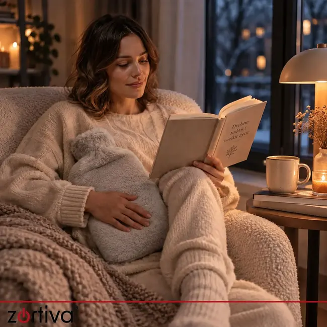 Zortiva Rubberen warmwaterkruik 3,5 l met grijze pluche hoes en beige kruik voor buik en voeten