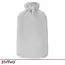 Zortiva Rubberen warmwaterkruik 3,5 l met grijze pluche hoes en beige kruik voor buik en voeten