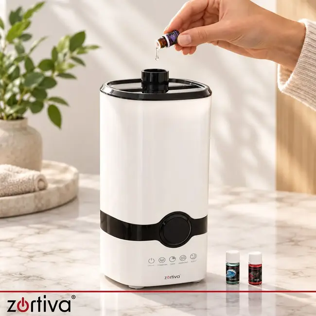 Zortiva Luchtbevochtiger 4 l met aromatherapie, ionisator en hygrostaat