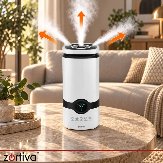 Zortiva Luchtbevochtiger 4 l met aromatherapie, ionisator en hygrostaat