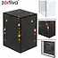 Zortiva Spiegel-lantaarn met 3D LED-effect 10 x 10 x 15 cm zwart
