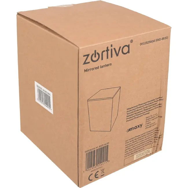 Zortiva Spiegel-lantaarn met 3D LED-effect 10 x 10 x 15 cm zwart