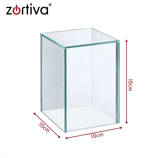 Zortiva Spiegel-lantaarn met 3D LED-effect 10 x 10 x 15 cm zwart