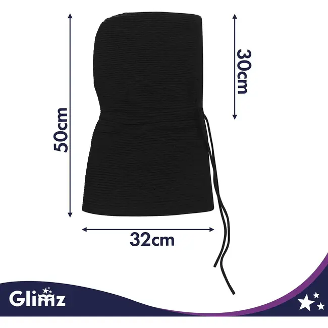 Glimz Winterbalaclava dames 3-in-1 met wol en trekkoord zwart