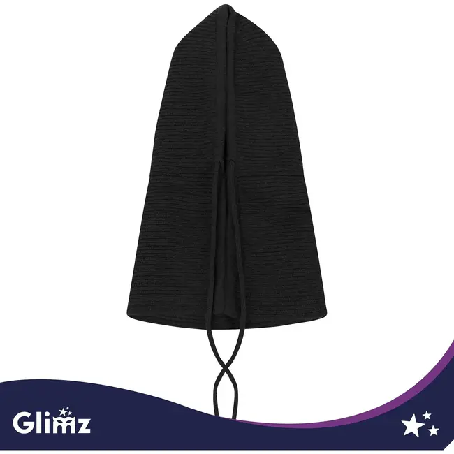 Glimz Winterbalaclava dames 3-in-1 met wol en trekkoord zwart