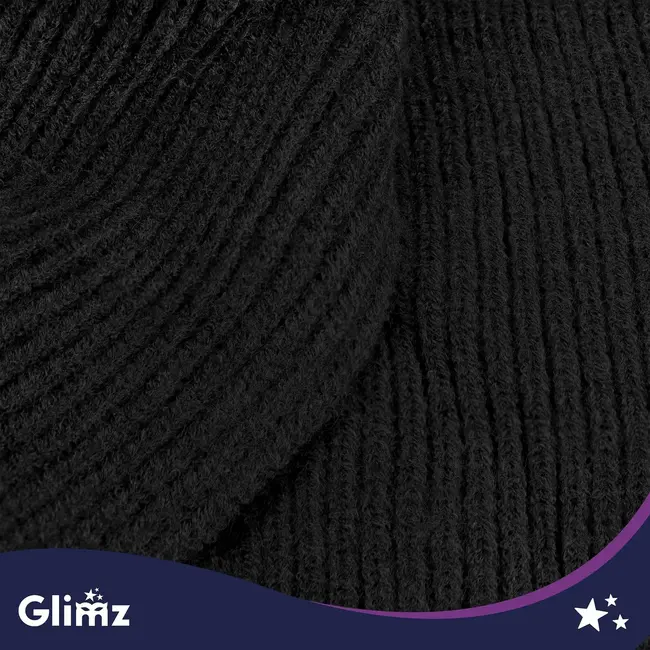 Glimz Winterbalaclava dames 3-in-1 met wol en trekkoord zwart