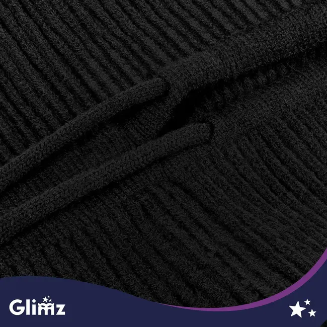Glimz Winterbalaclava dames 3-in-1 met wol en trekkoord zwart