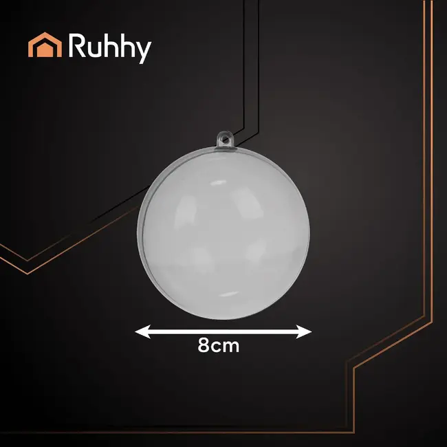 Ruhhy Transparante kerstballen 8 cm - 12 stuks om zelf te vullen