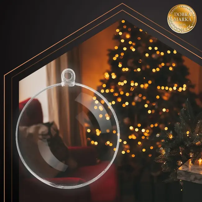 Ruhhy Transparante kerstballen 8 cm - 12 stuks om zelf te vullen