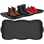 Trizand Schoenmat 76 x 38 cm zwart met 3 cm hoge rand voor schoenen, modder, sneeuw, water en vuil