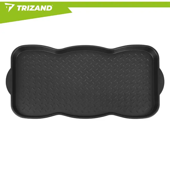 Trizand Schoenmat 76 x 38 cm zwart met 3 cm hoge rand voor schoenen, modder, sneeuw, water en vuil