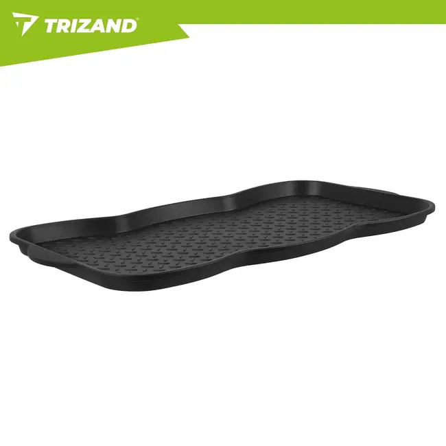 Trizand Schoenmat 76 x 38 cm zwart met 3 cm hoge rand voor schoenen, modder, sneeuw, water en vuil