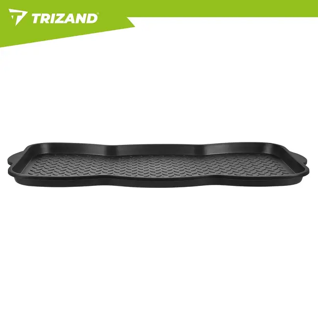 Trizand Schoenmat 76 x 38 cm zwart met 3 cm hoge rand voor schoenen, modder, sneeuw, water en vuil
