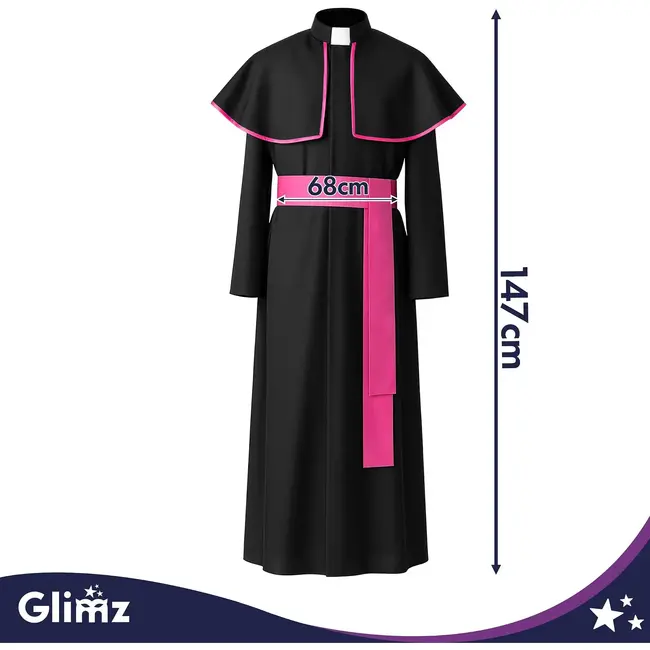 Glimz Bisschopskostuum XL/XXL voor volwassenen met soutane en cape