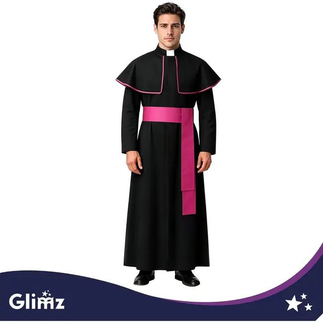 Glimz Bisschopskostuum XL/XXL voor volwassenen met soutane en cape