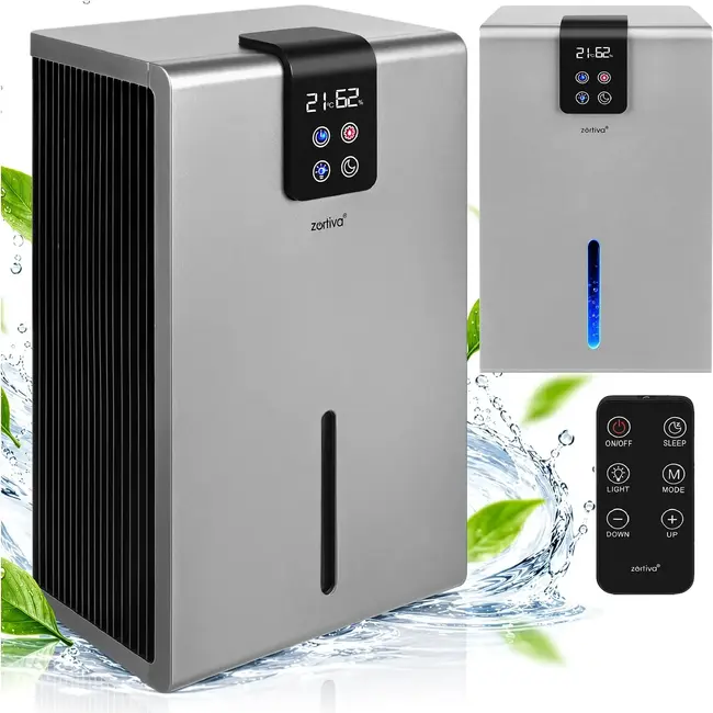 Zortiva Luchtontvochtiger 1000 ml/24 uur met 2,2 l reservoir, hygrostaat en afstandsbediening