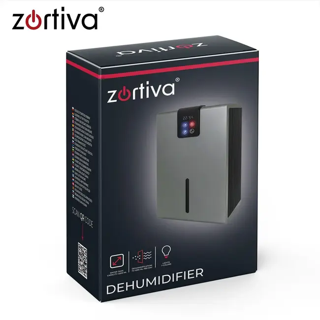 Zortiva Luchtontvochtiger 1000 ml/24 uur met 2,2 l reservoir, hygrostaat en afstandsbediening