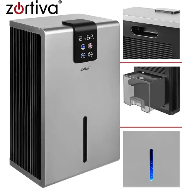Zortiva Luchtontvochtiger 1000 ml/24 uur met 2,2 l reservoir, hygrostaat en afstandsbediening