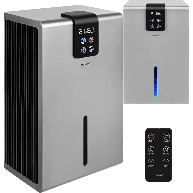 Zortiva Luchtontvochtiger 1000 ml/24 uur met 2,2 l reservoir, hygrostaat en afstandsbediening