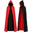Glimz Dubbelzijdige cape 175 cm zwart-rood voor Halloween, Dracula, vampierkostuum en themafeest