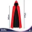 Glimz Dubbelzijdige cape 175 cm zwart-rood voor Halloween, Dracula, vampierkostuum en themafeest