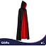 Glimz Dubbelzijdige cape 175 cm zwart-rood voor Halloween, Dracula, vampierkostuum en themafeest
