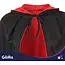 Glimz Dubbelzijdige cape 175 cm zwart-rood voor Halloween, Dracula, vampierkostuum en themafeest