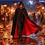 Glimz Dubbelzijdige cape 175 cm zwart-rood voor Halloween, Dracula, vampierkostuum en themafeest