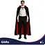 Glimz Dubbelzijdige cape 175 cm zwart-rood voor Halloween, Dracula, vampierkostuum en themafeest