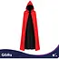 Glimz Dubbelzijdige cape 175 cm zwart-rood voor Halloween, Dracula, vampierkostuum en themafeest