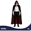 Glimz Dubbelzijdige cape 175 cm zwart-rood voor Halloween, Dracula, vampierkostuum en themafeest