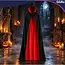 Glimz Dubbelzijdige cape 175 cm zwart-rood voor Halloween, Dracula, vampierkostuum en themafeest