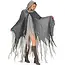 Glimz Zwarte spookcape 180 cm met capuchon en rafelige afwerking voor Halloween en themafeest