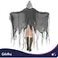 Glimz Zwarte spookcape 180 cm met capuchon en rafelige afwerking voor Halloween en themafeest