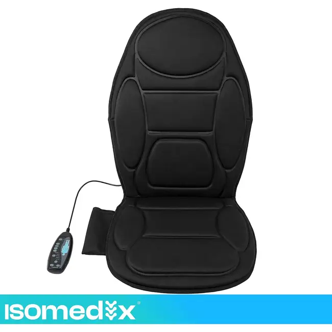 Isomedix Massagemat met verwarming voor stoel - 6 motoren, 5 programma's, 3 standen en 60 min timer