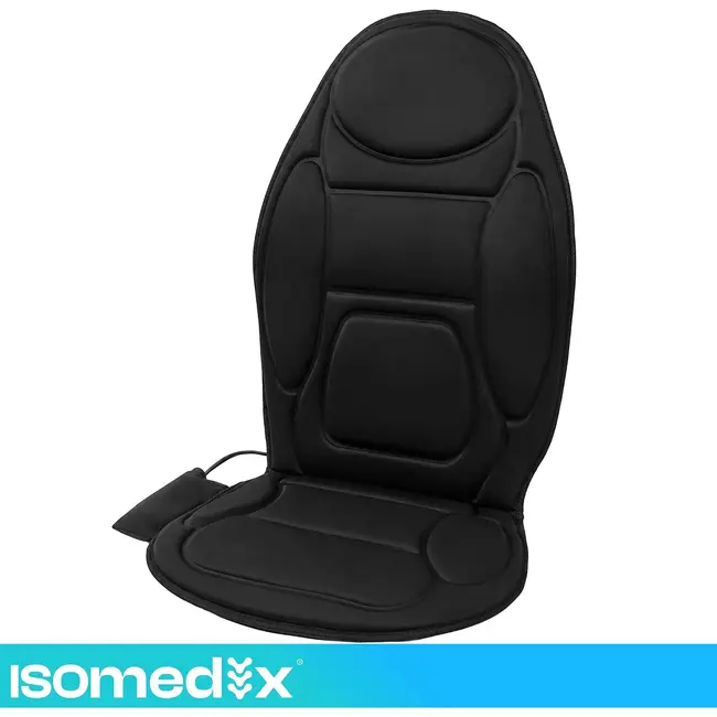Isomedix Massagemat met verwarming voor stoel - 6 motoren, 5 programma's, 3 standen en 60 min timer