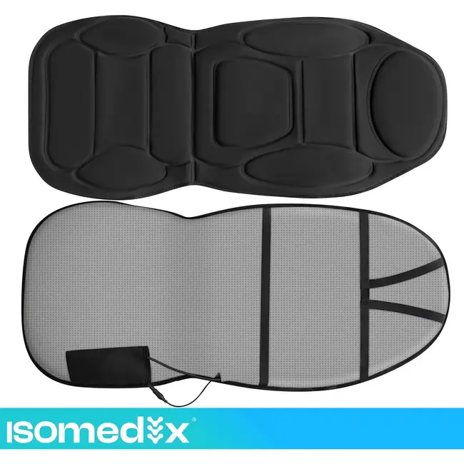 Isomedix Massagemat met verwarming voor stoel - 6 motoren, 5 programma's, 3 standen en 60 min timer