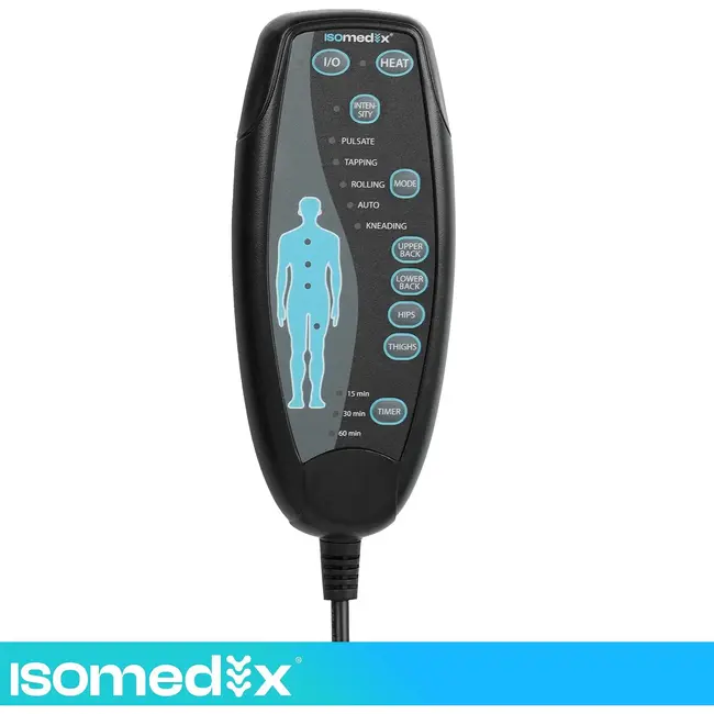 Isomedix Massagemat met verwarming voor stoel - 6 motoren, 5 programma's, 3 standen en 60 min timer