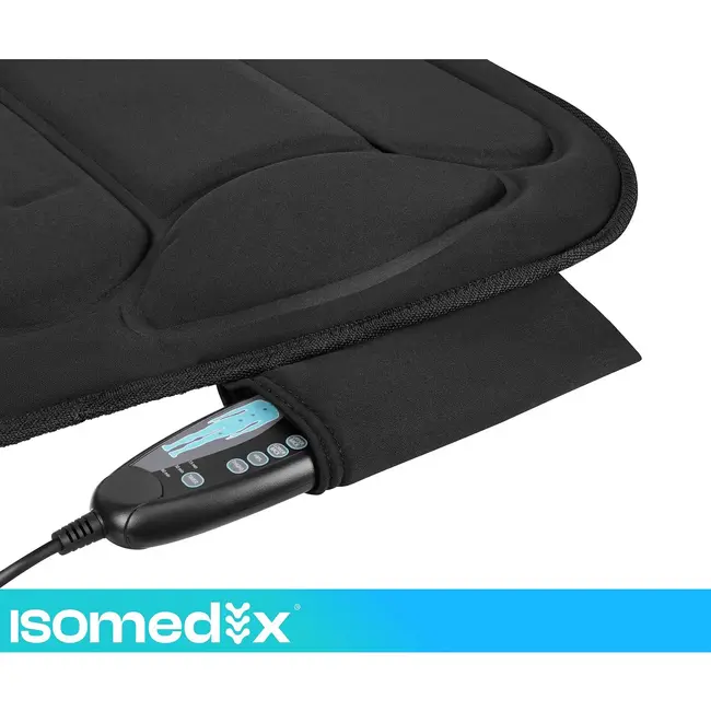 Isomedix Massagemat met verwarming voor stoel - 6 motoren, 5 programma's, 3 standen en 60 min timer