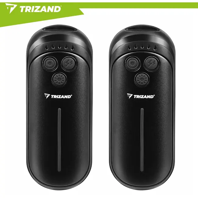 Trizand Elektrische handverwarmer set van 2 met 3000 mAh accu, 5 warmtestanden en USB-C opladen