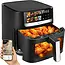 Zortiva Airfryer 8 liter met 8 programma's, 1800 W, LED-touchpaneel, kijkvenster en 80-200 °C