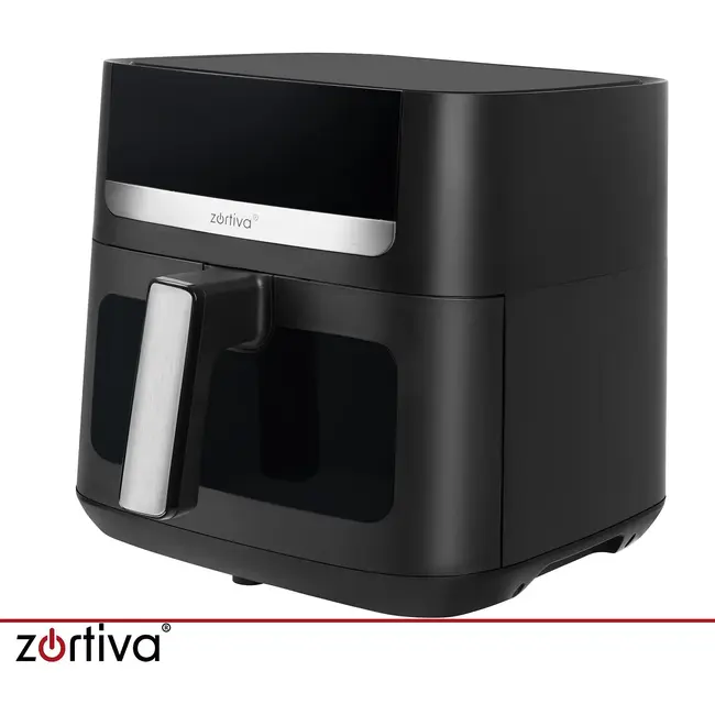 Zortiva Airfryer 8 liter met 8 programma's, 1800 W, LED-touchpaneel, kijkvenster en 80-200 °C