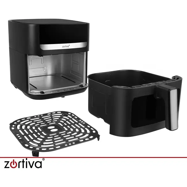 Zortiva Airfryer 8 liter met 8 programma's, 1800 W, LED-touchpaneel, kijkvenster en 80-200 °C