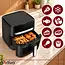 Zortiva Airfryer 8 liter met 8 programma's, 1800 W, LED-touchpaneel, kijkvenster en 80-200 °C