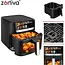 Zortiva Airfryer 8 liter met 8 programma's, 1800 W, LED-touchpaneel, kijkvenster en 80-200 °C