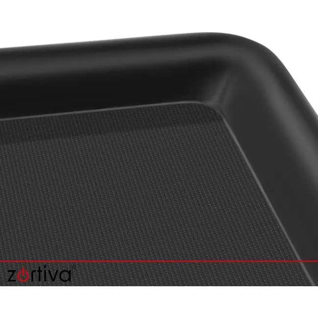 Zortiva Vaatdroger 2 niveaus zwart 54 cm met lekbak, bestekrek, bekerhouder en afvoer naar gootsteen