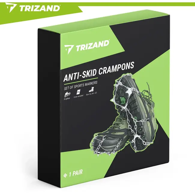 Trizand Schoenspikes XL 44-47 met 20 spikes van 9 mm voor sneeuw, ijs en winterse wandelingen