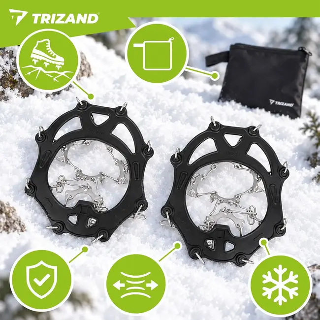 Trizand Schoenspikes XL 44-47 met 20 spikes van 9 mm voor sneeuw, ijs en winterse wandelingen