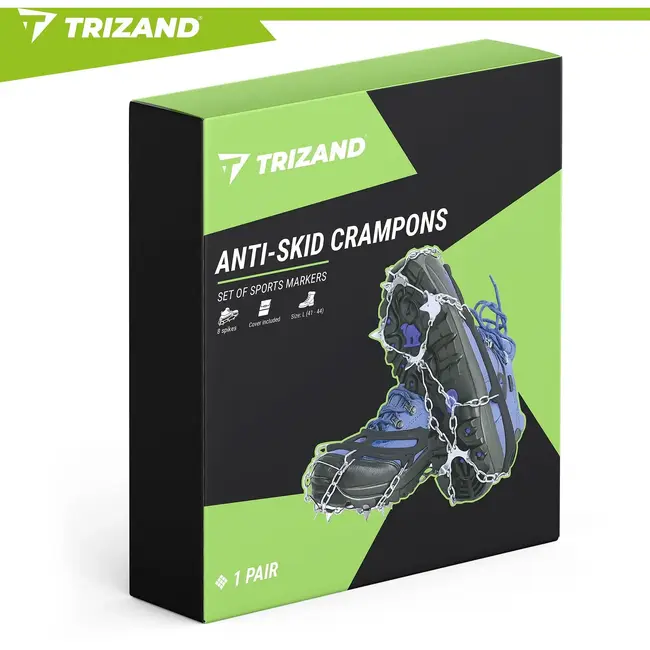 Trizand Schoenspikes L 41-44 met 20 spikes van 9 mm voor sneeuw, ijs en gladde winterondergrond