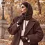 Glimz Wintercapuchon bruin 3-in-1 met 30% wol, nekwarmer en verstelbare koorden voor dames in winter